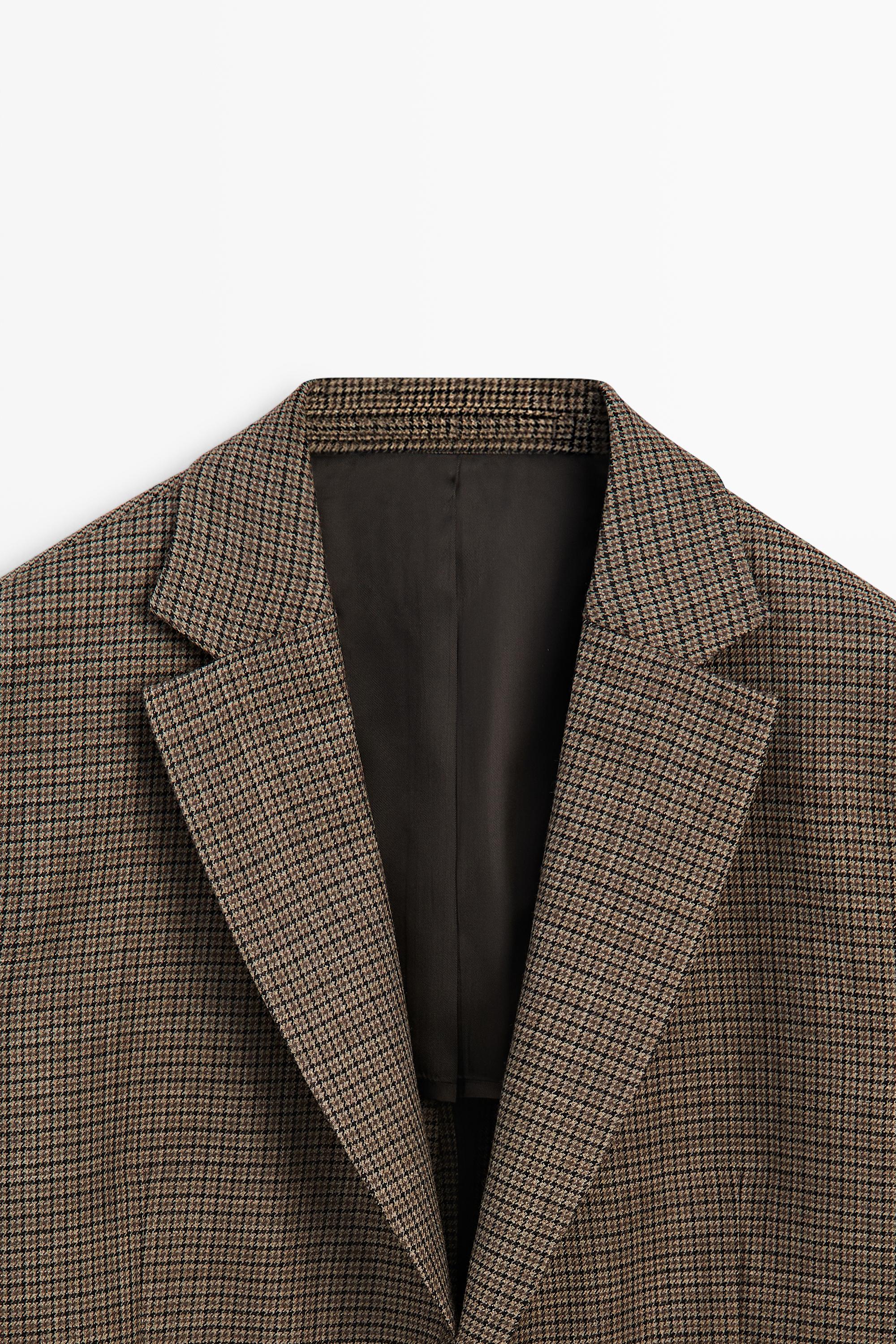 100% wool houndstooth blazer